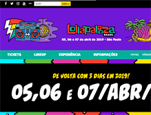 Tablet Screenshot of lollapaloozabr.com